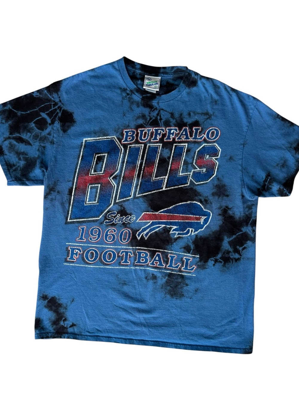 Buffalo Bills Tie Dye 47 Brand Vintage Tubular T-Shirt Graphic Tee Large